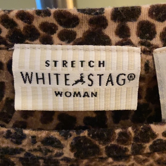 White Stag Woman Stretch animal print top 2X - Picture 4 of 9